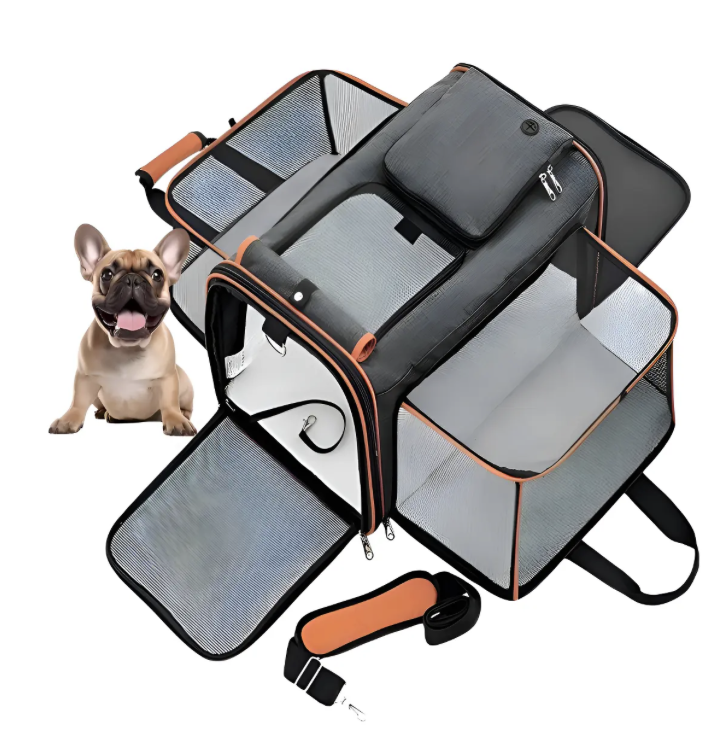 Bolso transportadora de mascotas peque o base acolchonada extensible-3