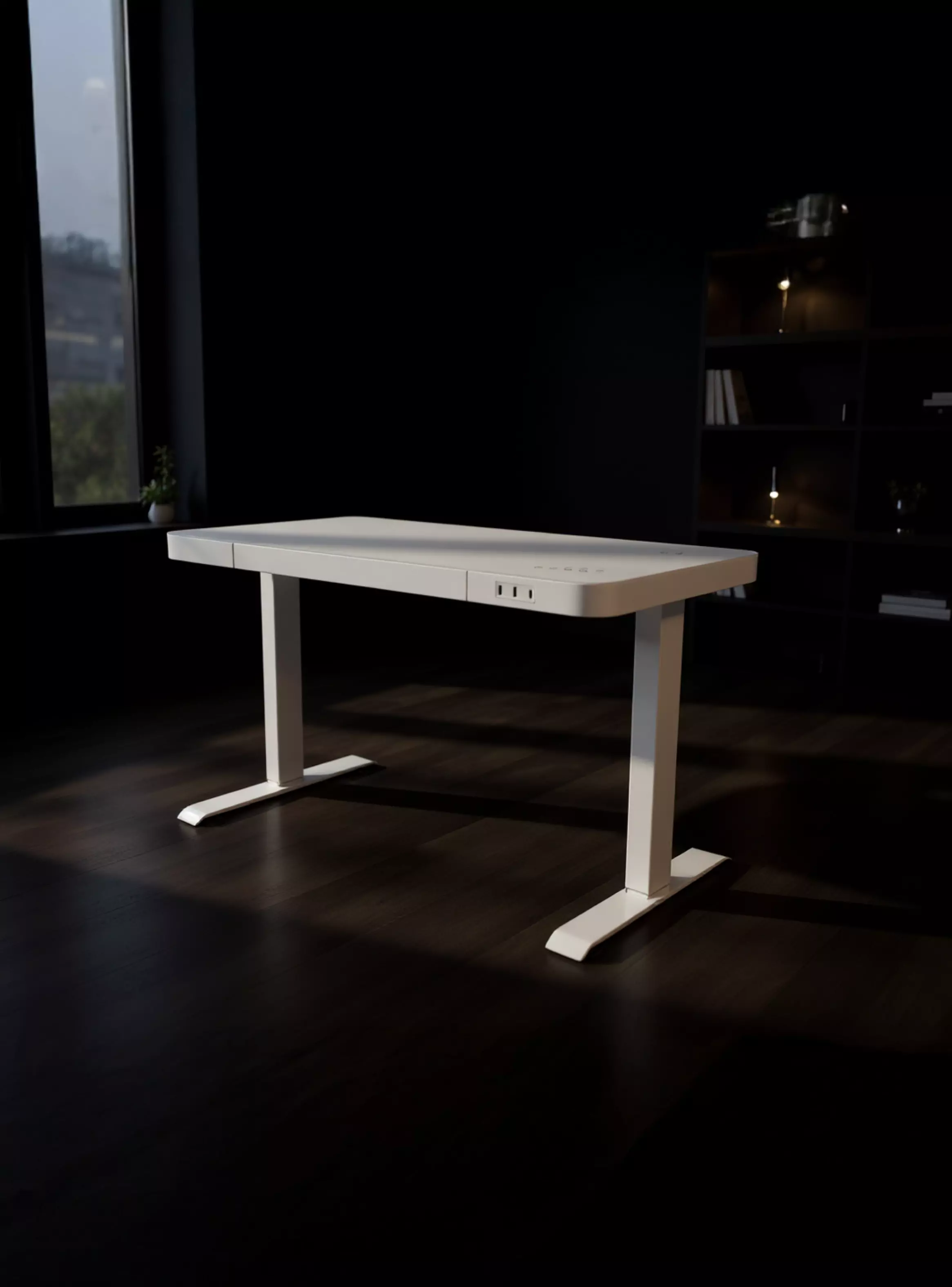 Escritorio Eléctrico Blanco Carga Inalámbrica y USB-7