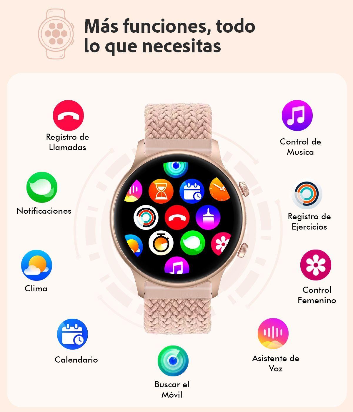 Reloj Inteligente Sweet Classic smartwatch Mujer Android-iOS-5