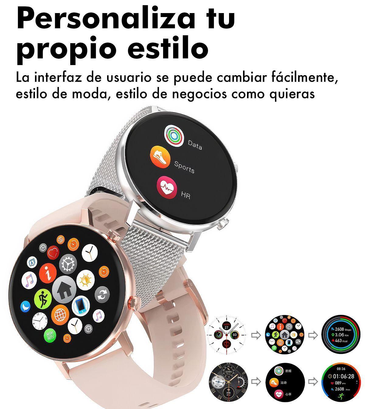 Reloj Inteligente Sweet Pink smartwatch Mujer compatible Android-iOS-5