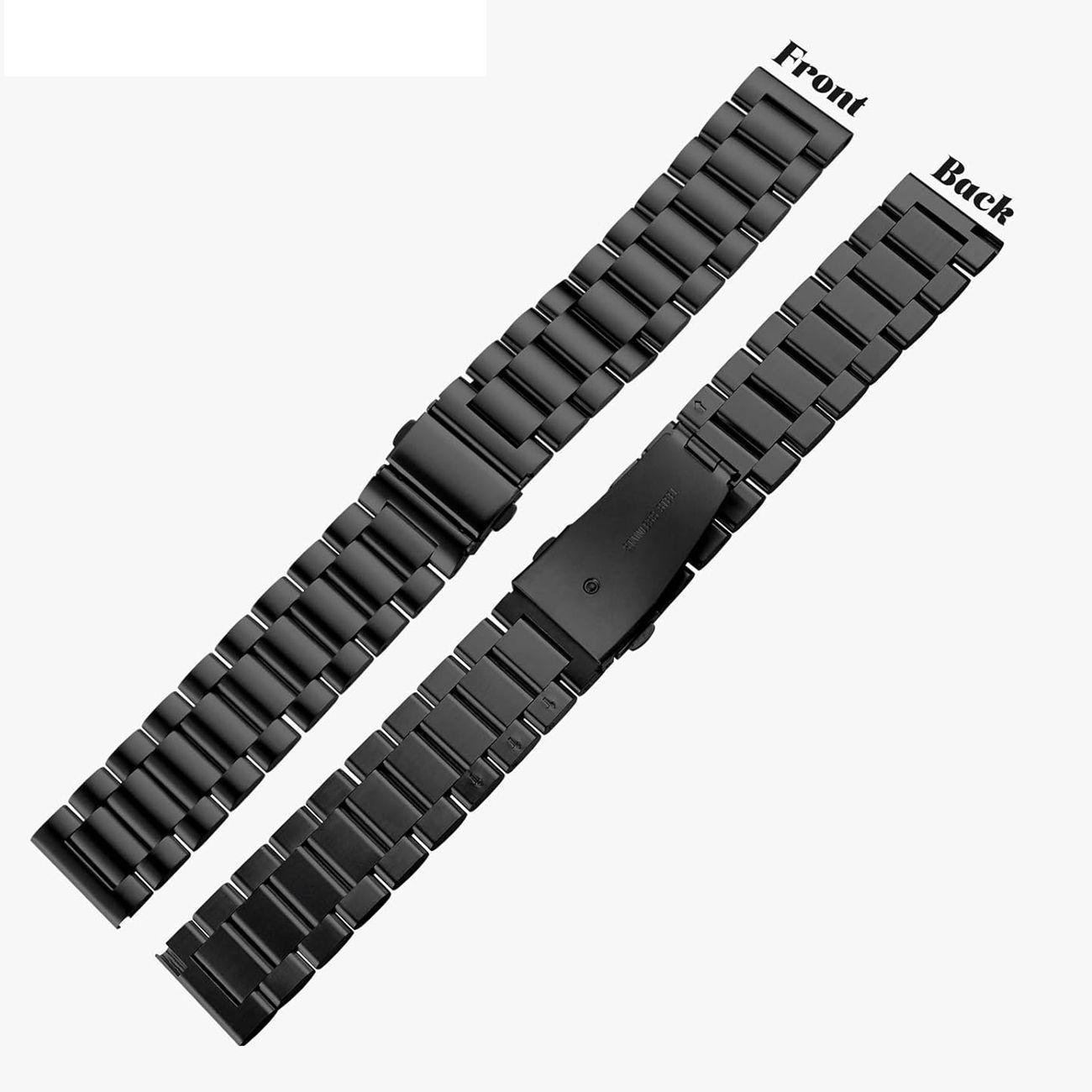 Correa Acero Inoxidable Black Steel 22mm Ajuste Facil-3