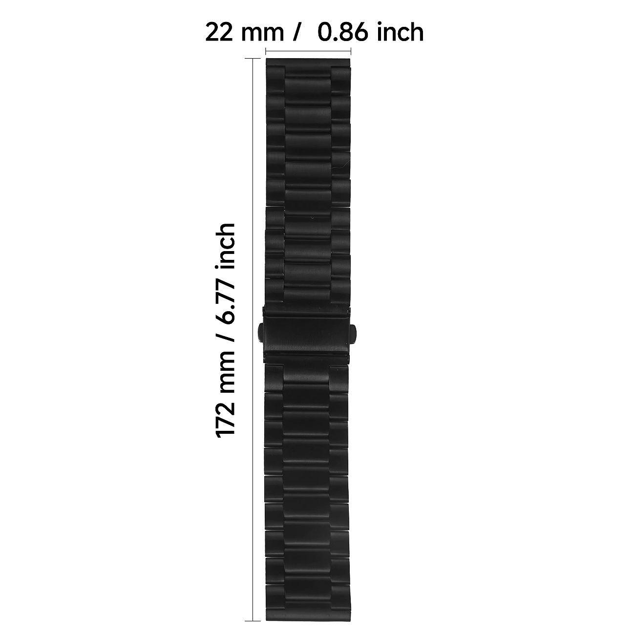 Correa Acero Inoxidable Black Steel 22mm Ajuste Facil-5