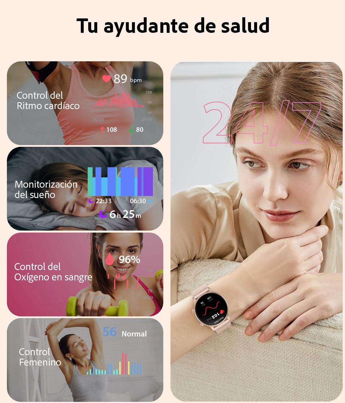 Reloj Inteligente Sweet Gold smartwatch Mujer  Android-iOS-3