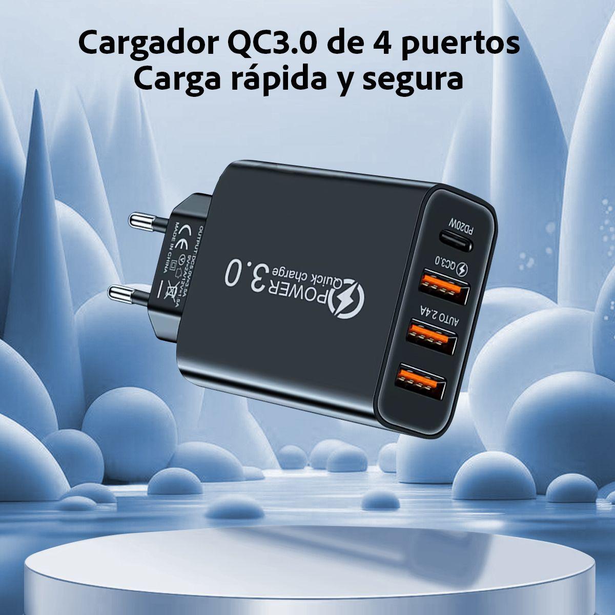 Cargador Carga Rapida 4 Puertos Simultáneos-1