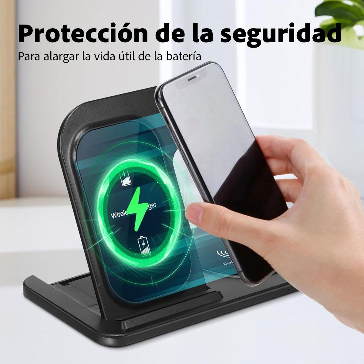 Cargador Inalámbrico 3 en 1 para iPhone, AirPods, iWatch-1