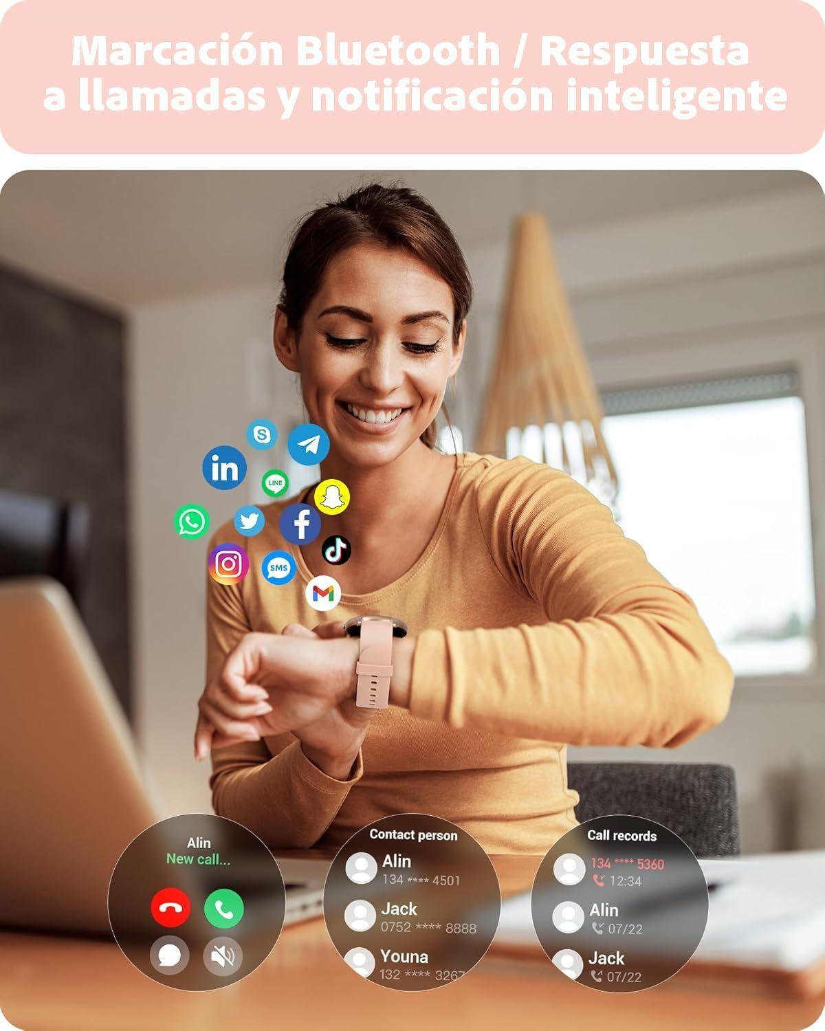 Relojes Inteligentes Mujer Smartwatch Sport Llamada Bluetooth-7
