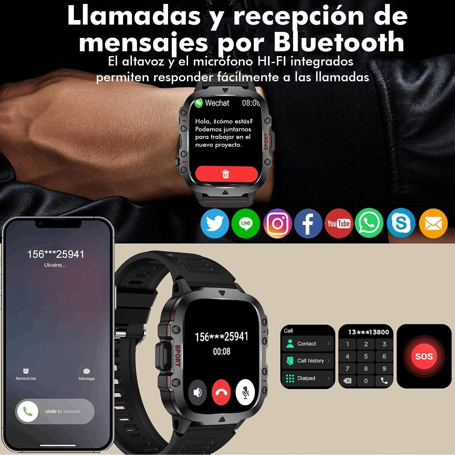 Smart Watch Racer Pro Hombre Reloj Inteligent Militar-5