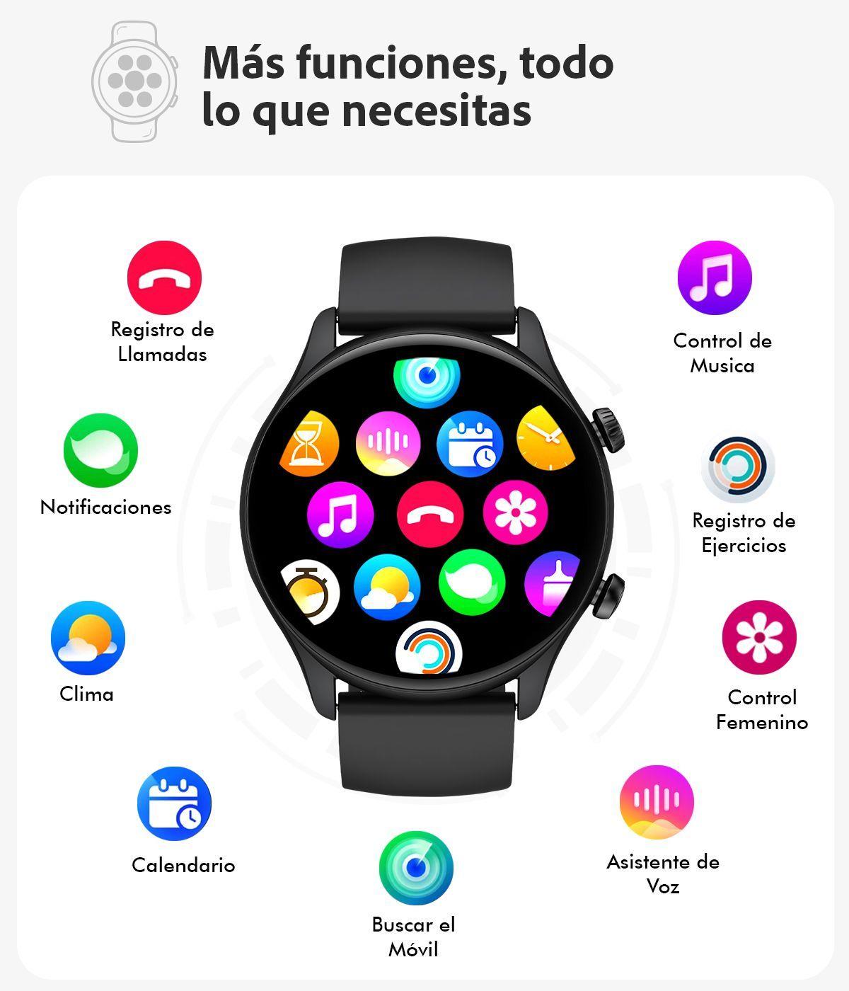 Reloj Inteligente Smart Watch Hombre Sweet Black Call-5