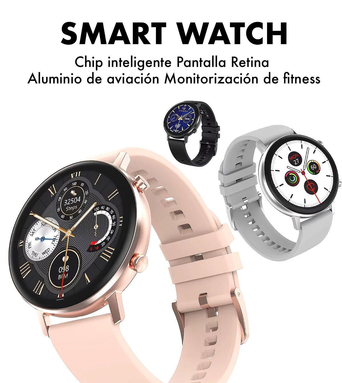 Reloj Inteligente Sweet Pink Gold smartwatch Mujer compatible Android-iOS-2