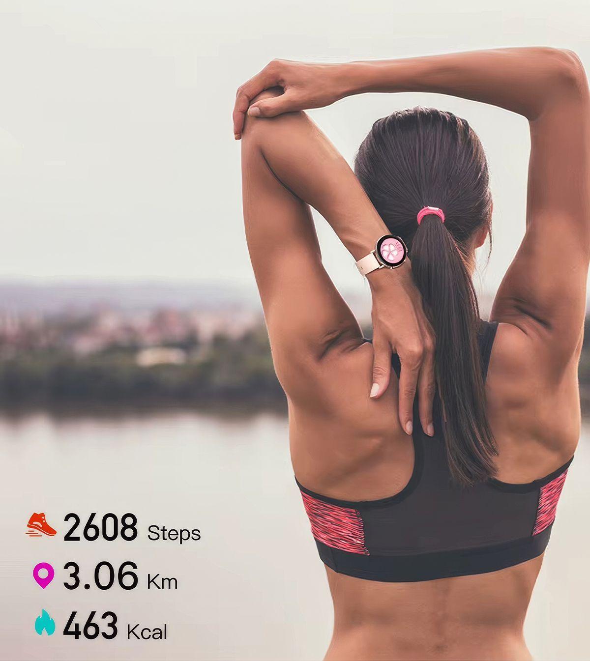Reloj Inteligente Sweet Pink Gold smartwatch Mujer compatible Android-iOS-3