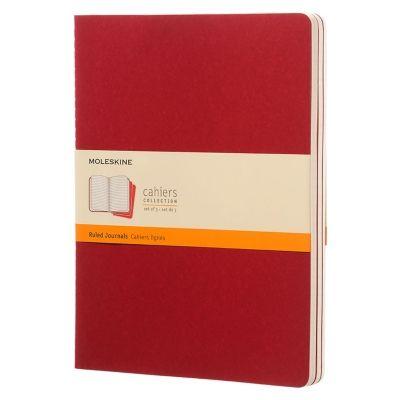Moleskine Libretas Cahier. Set De 3 / Grande / Rojo / rayas-0