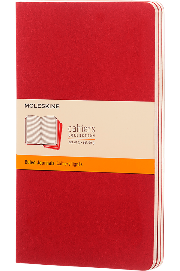 Moleskine Libretas Cahier. Set De 3 / Grande / Rojo / rayas-3