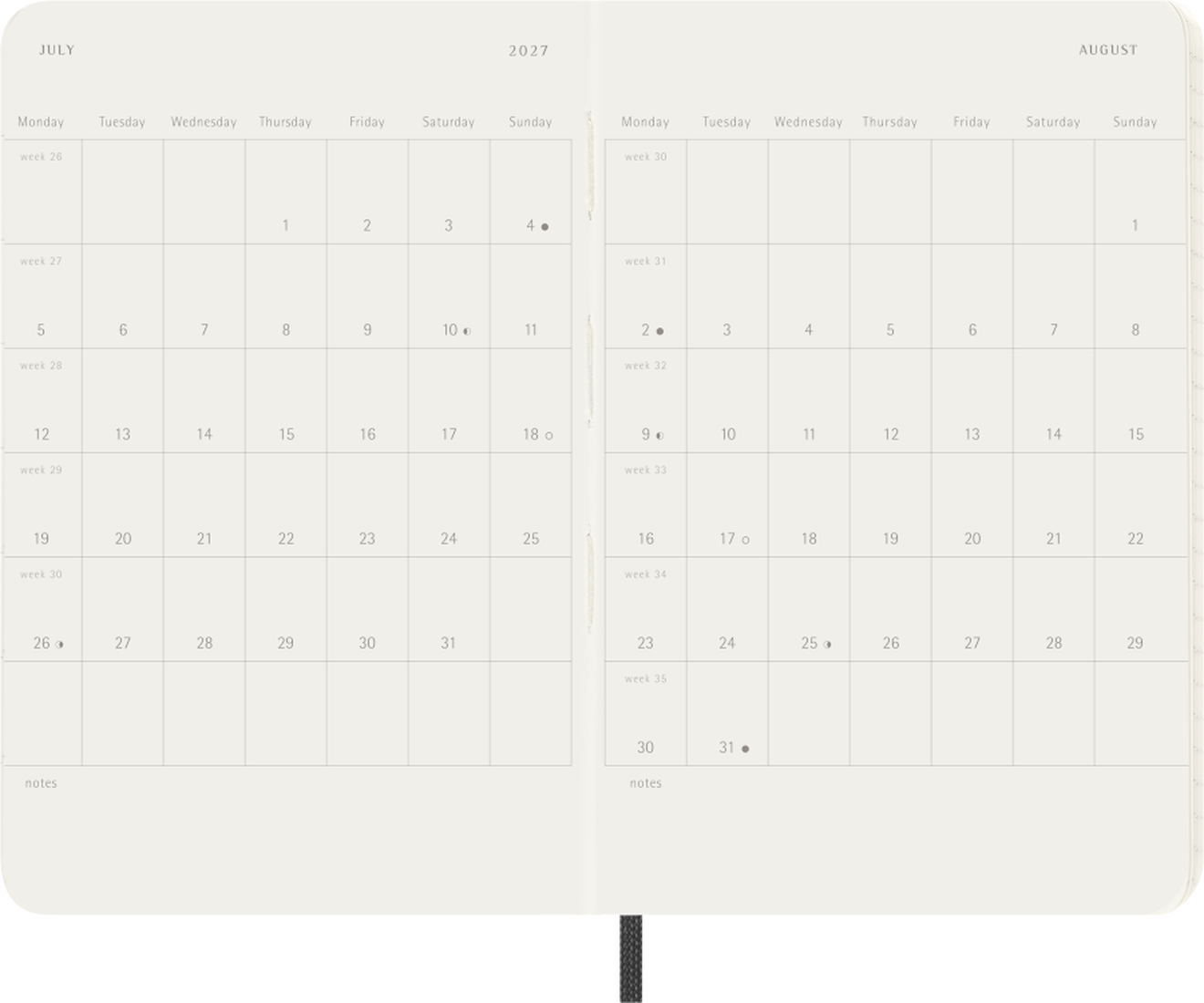 Agenda 2027 - Semanal horizontal - T. Blanda - Pocket - Negro-2
