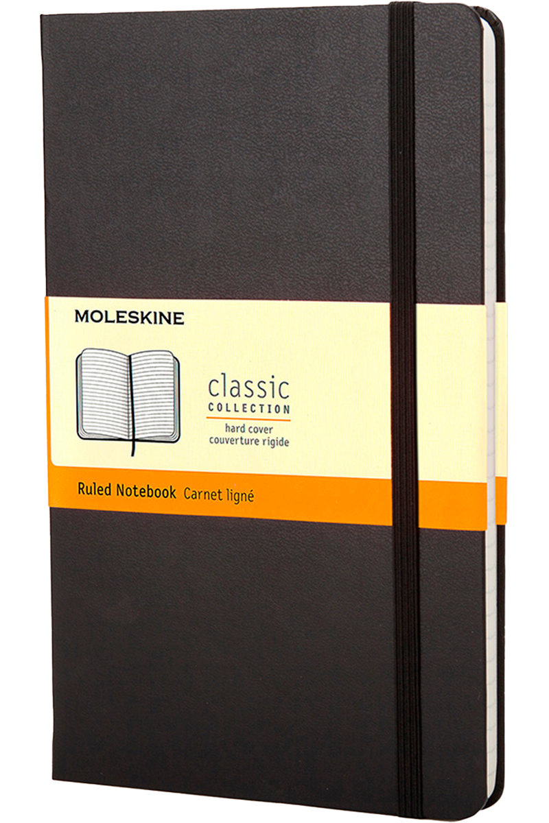 Libreta Moleskine clásica Tapa Dura Negra L Rayas-6