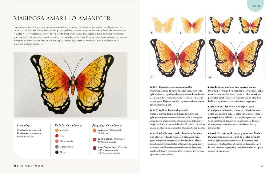 Mariposas y flores. Aprende a pintar con acuarela-3