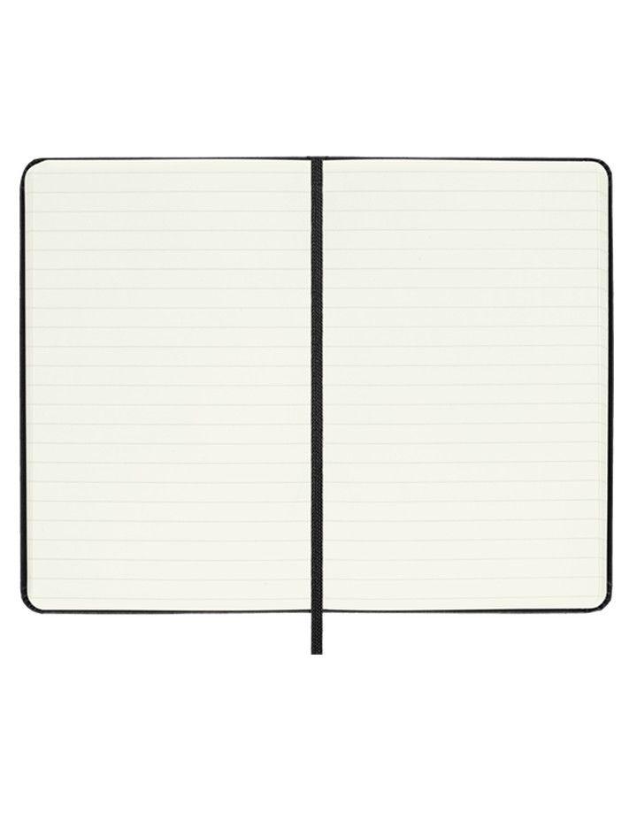 Libreta clásica tapa dura de rayas chica negra-2
