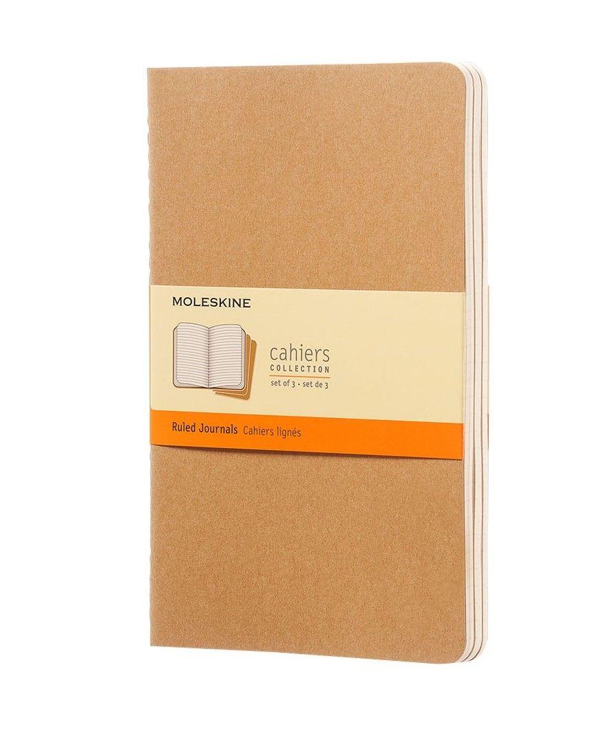 Libretas Moleskine Cahier Set De 3 / Grande / Marrón Kraft-0