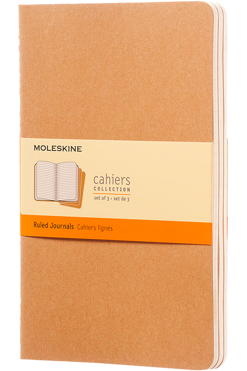 Libretas Moleskine Cahier Set De 3 / Grande / Marrón Kraft-4