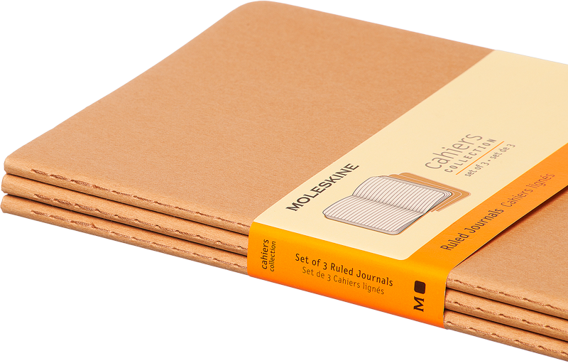 Libretas Moleskine Cahier Set De 3 / Grande / Marrón Kraft-5