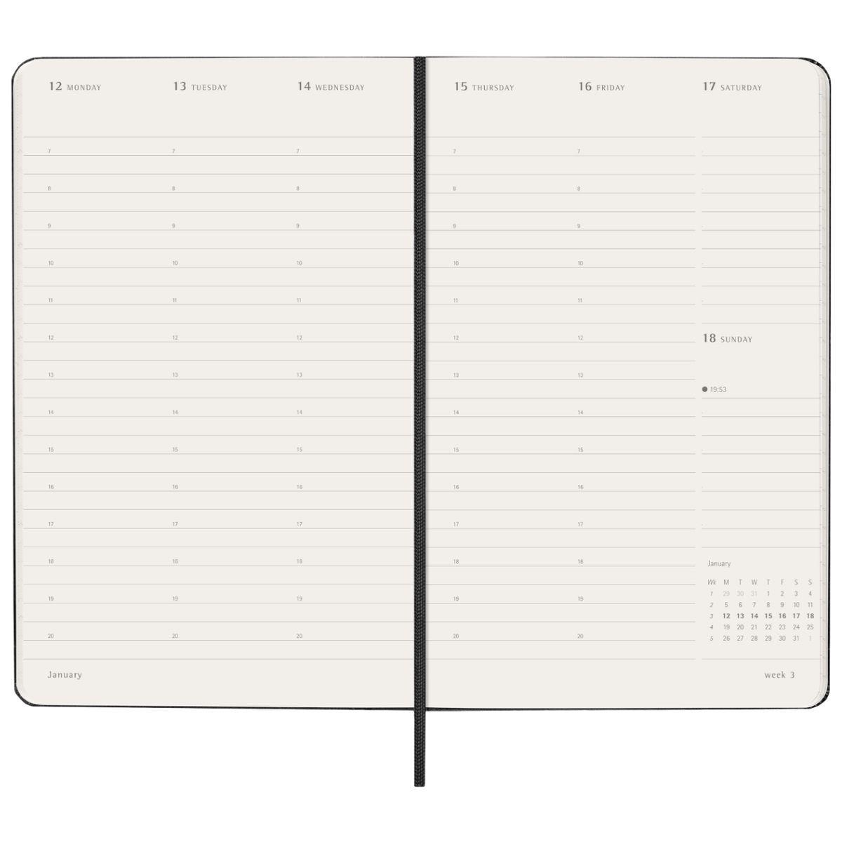 Agenda Moleskine 2026 - PRO Semanal vertical - Tapa dura - XL - Negro-2