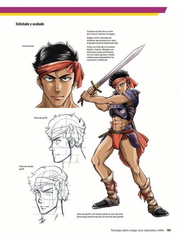 Libro dibujar y colorear - CARAS. ANIME Y MANGA-3