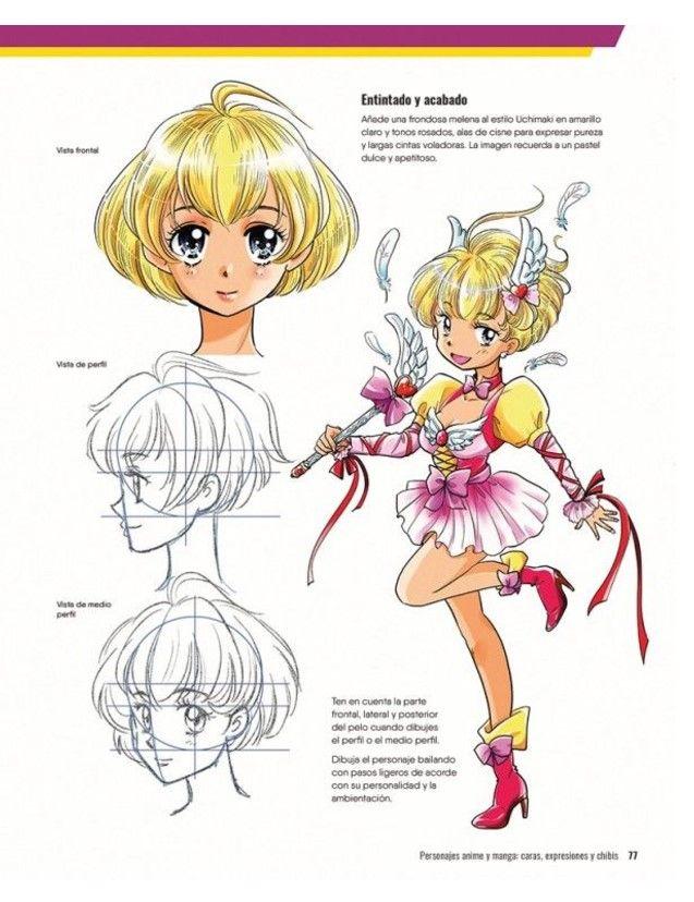 Libro dibujar y colorear - CARAS. ANIME Y MANGA-4