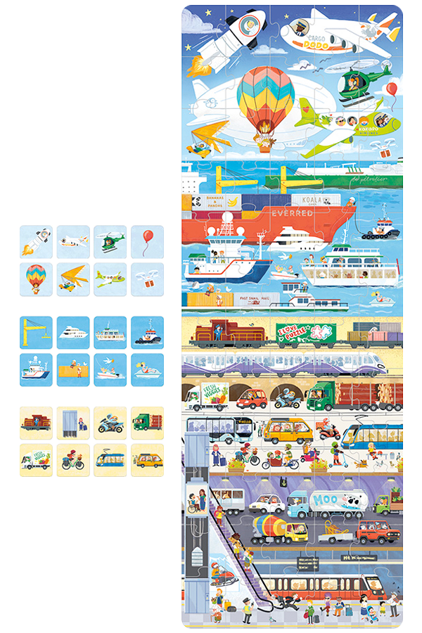 Puzzle + Transport (60 piezas) 4+-5