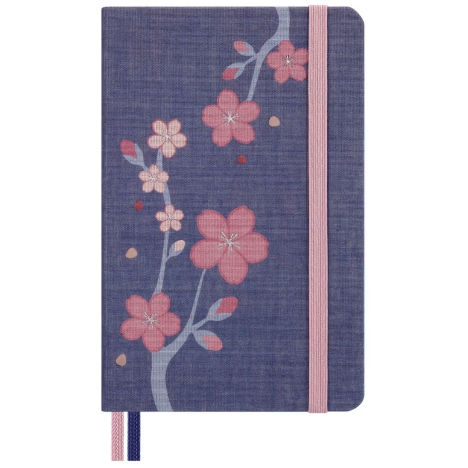 Cuaderno Sakura - Tapa dura - Pocket - Azul - Rayado-0