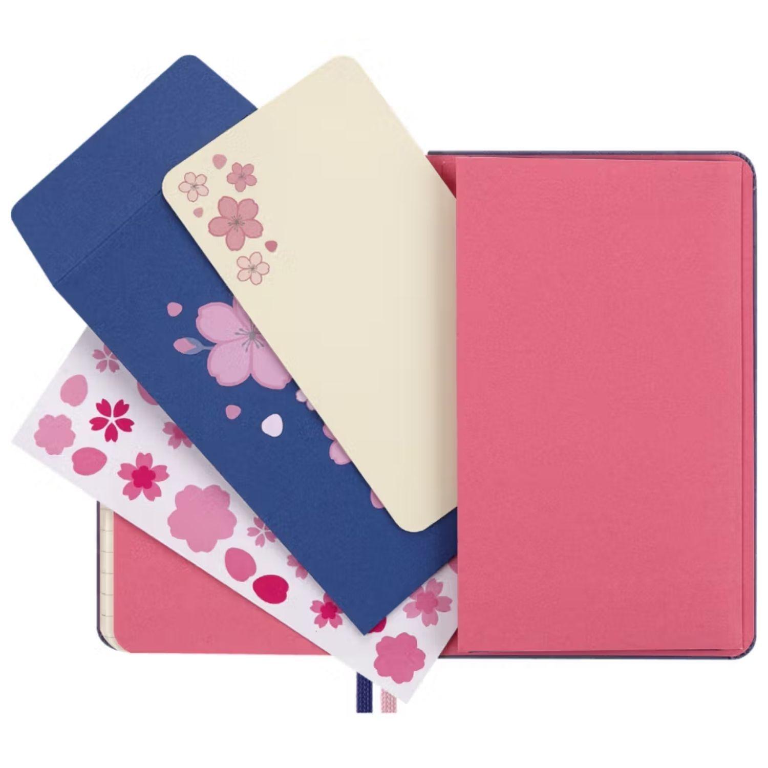 Cuaderno Sakura - Tapa dura - Pocket - Azul - Rayado-1