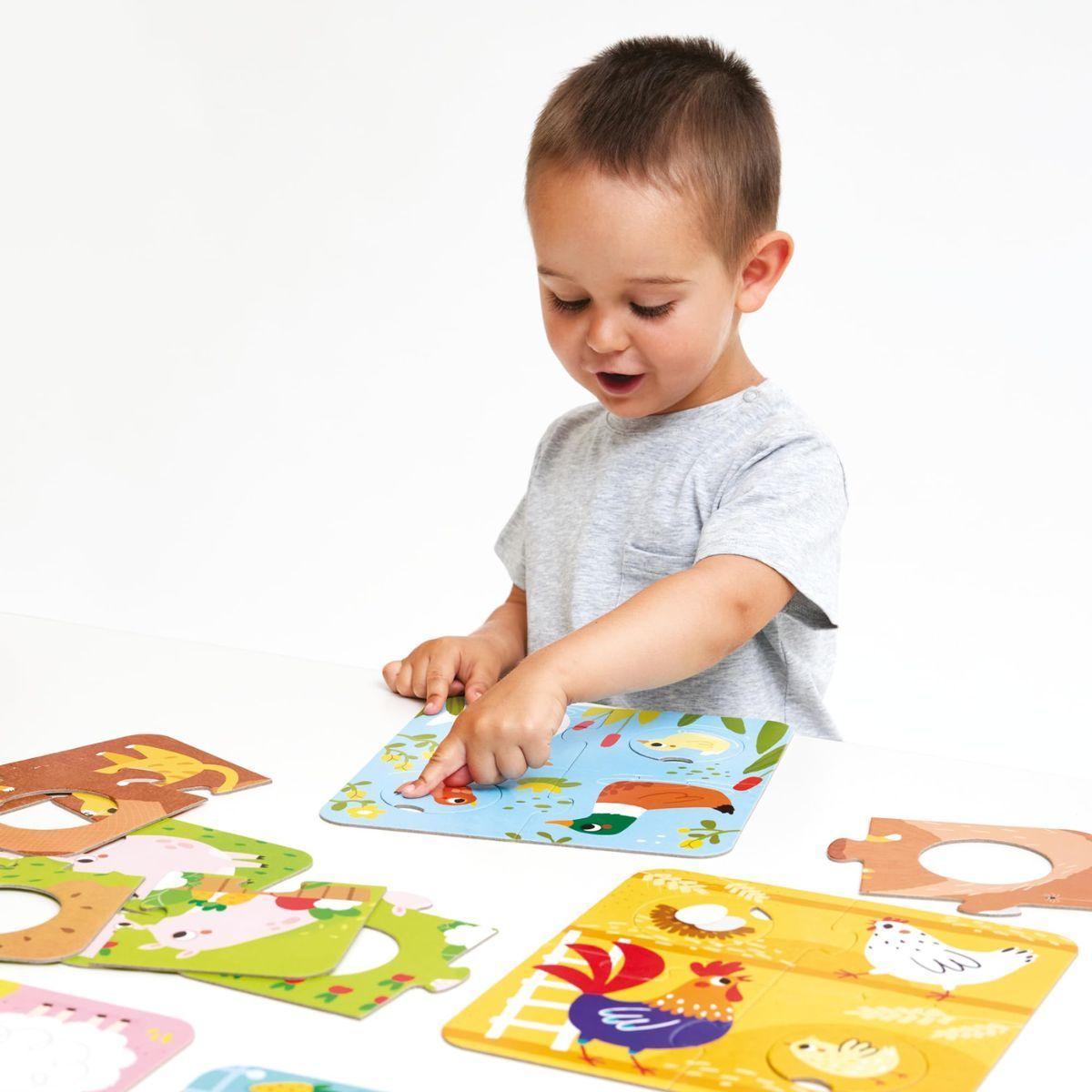 Puzzle Match the Farm Animals (36 piezas, 6 puzzles) 2+-3