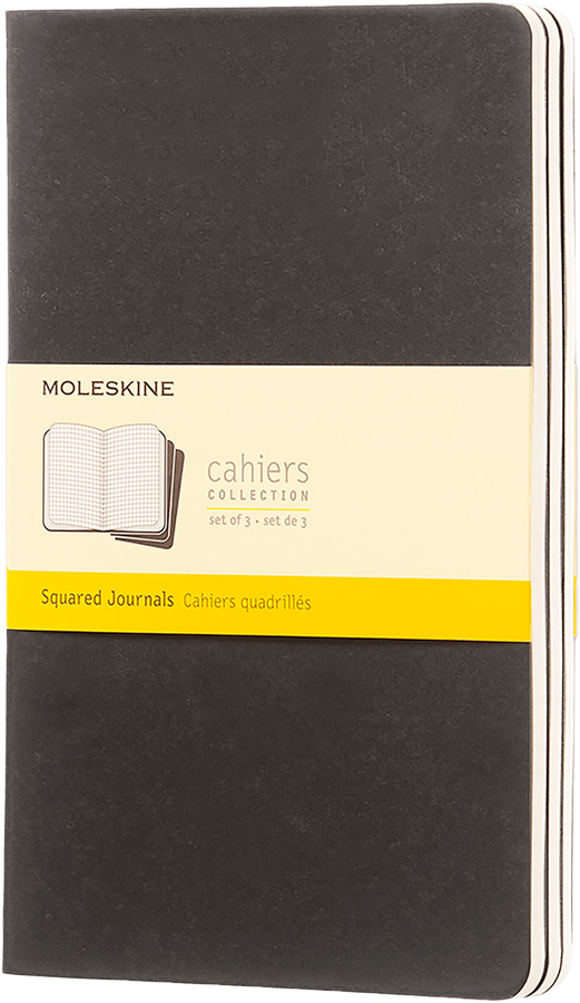 Moleskine Libretas Cahier. Set De 3 / Grande / Negro-3