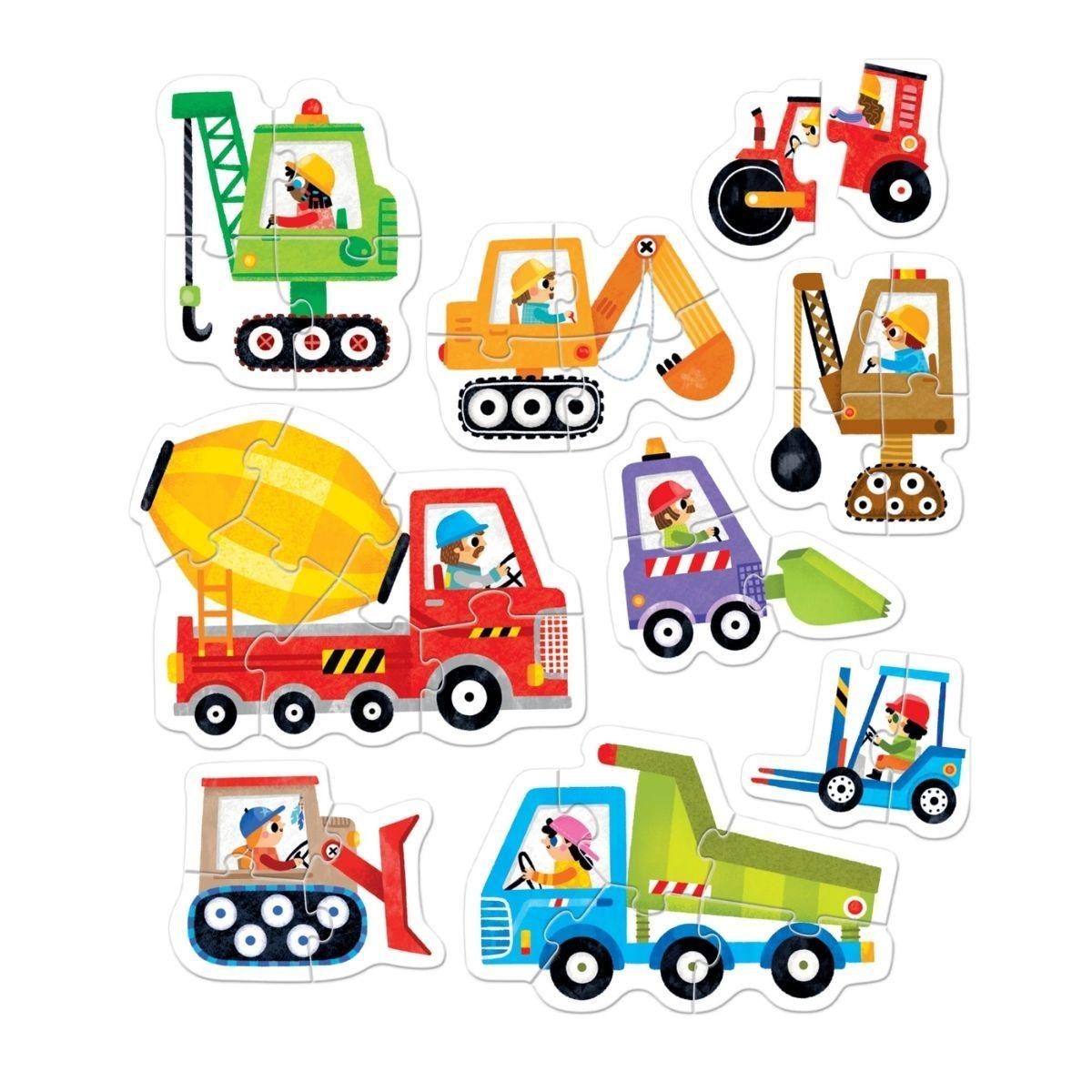Puzzle Progressive Construction Vehicles 33 piezas,9 puzzles-2