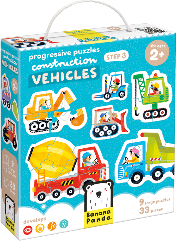 Puzzle Progressive Construction Vehicles 33 piezas,9 puzzles-5