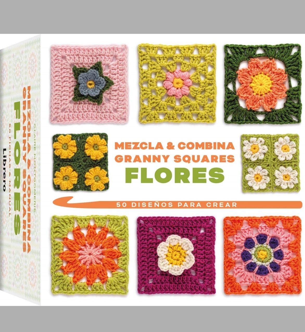 Mezcla y combina granny squares flores. 50 diseños-3