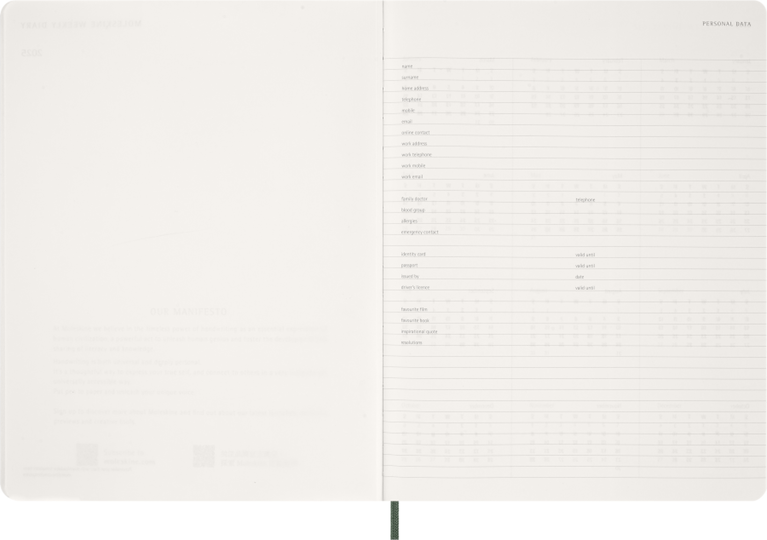 Agenda Essential Oct26-Dic27 - S. vertical - T. Blanda - XXL - Verde mirto-1