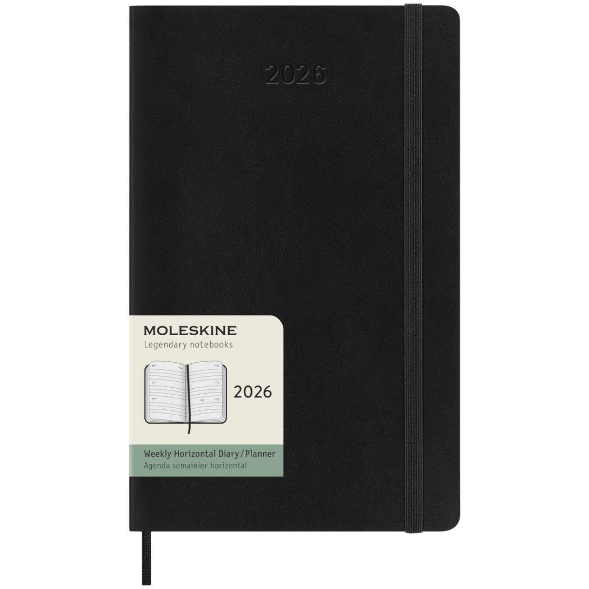Agenda Moleskine 2026 - Semanal horizontal - Tapa blanda - Large - Negro-2