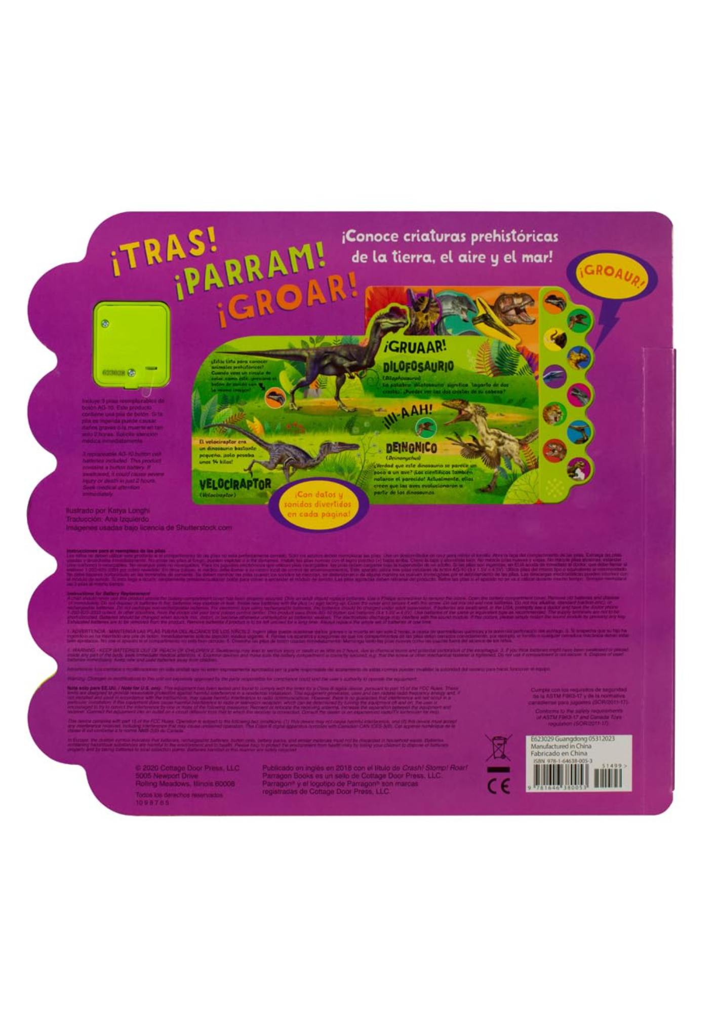 10 Sonidos De Dinosaurios. ¡tras! ¡parram! ¡groar!.-2