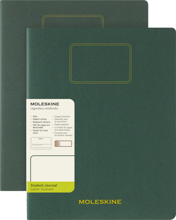 Cuaderno Moleskine estudiante. Set de 2 - Tapa Blanda - XXL - Verde Mirto - Lisa-3