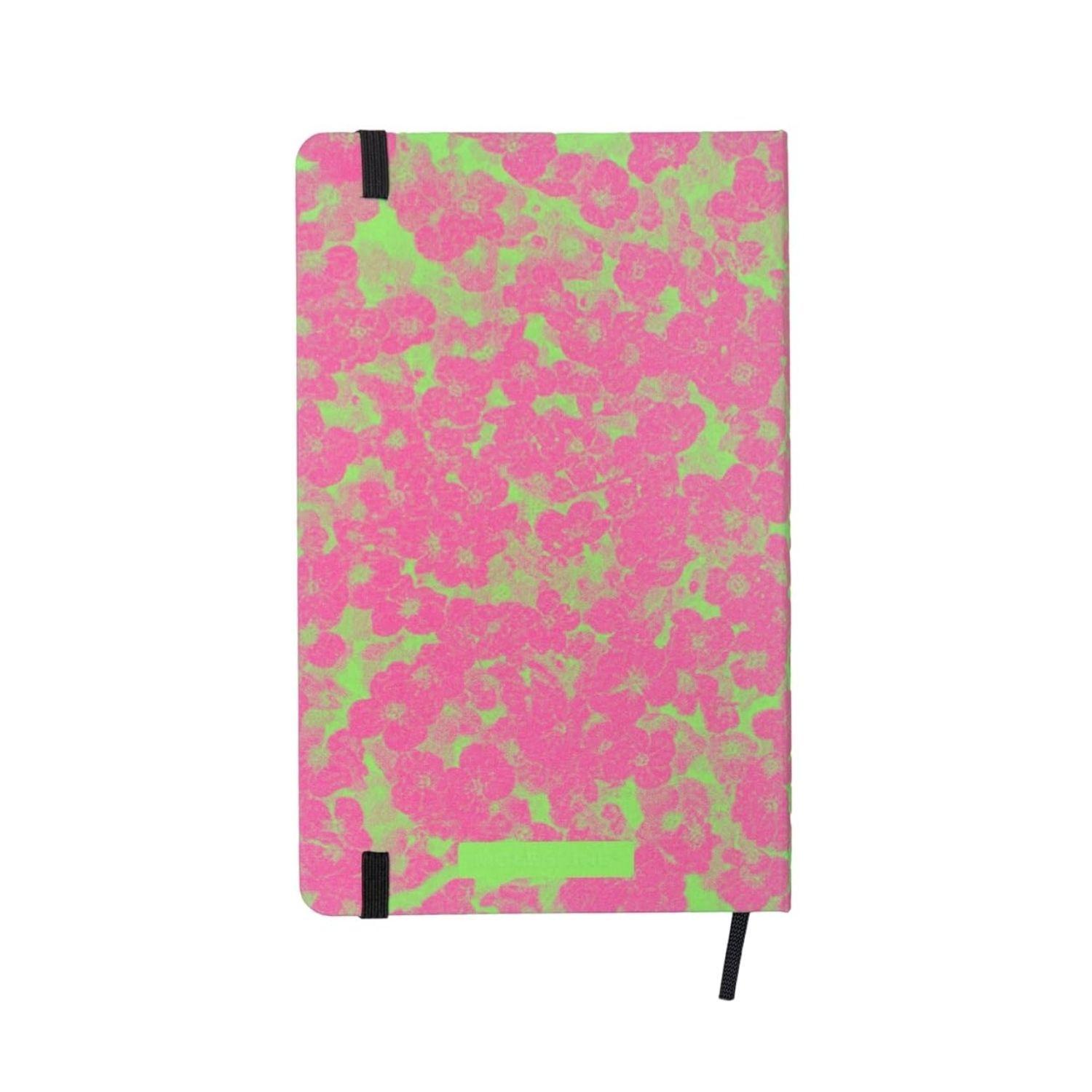 Cuaderno Moleskine Fluorescente rosa con verde - Tapa dura - Large - De rayas-2