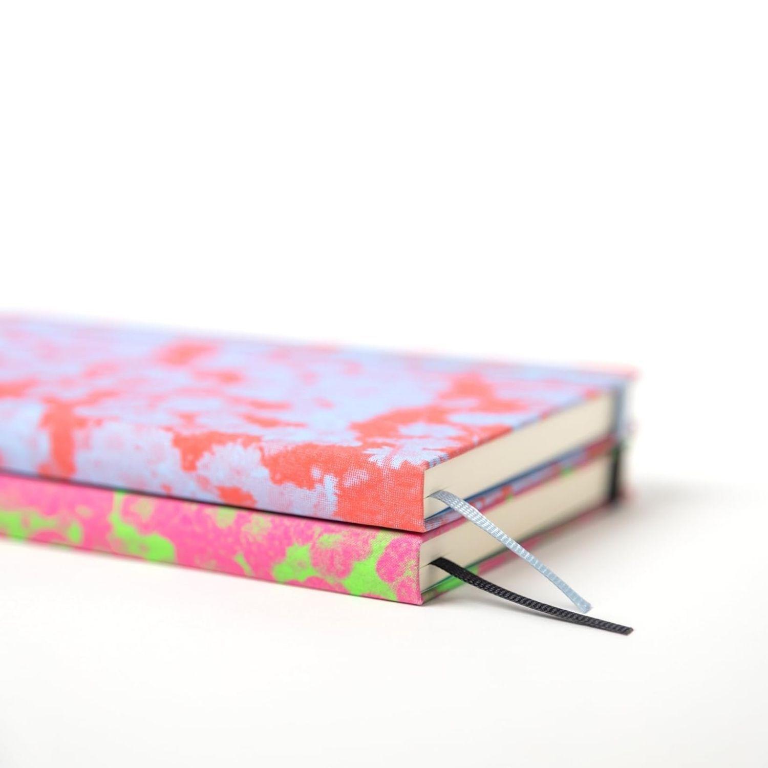 Cuaderno Moleskine Fluorescente rosa con verde - Tapa dura - Large - De rayas-3