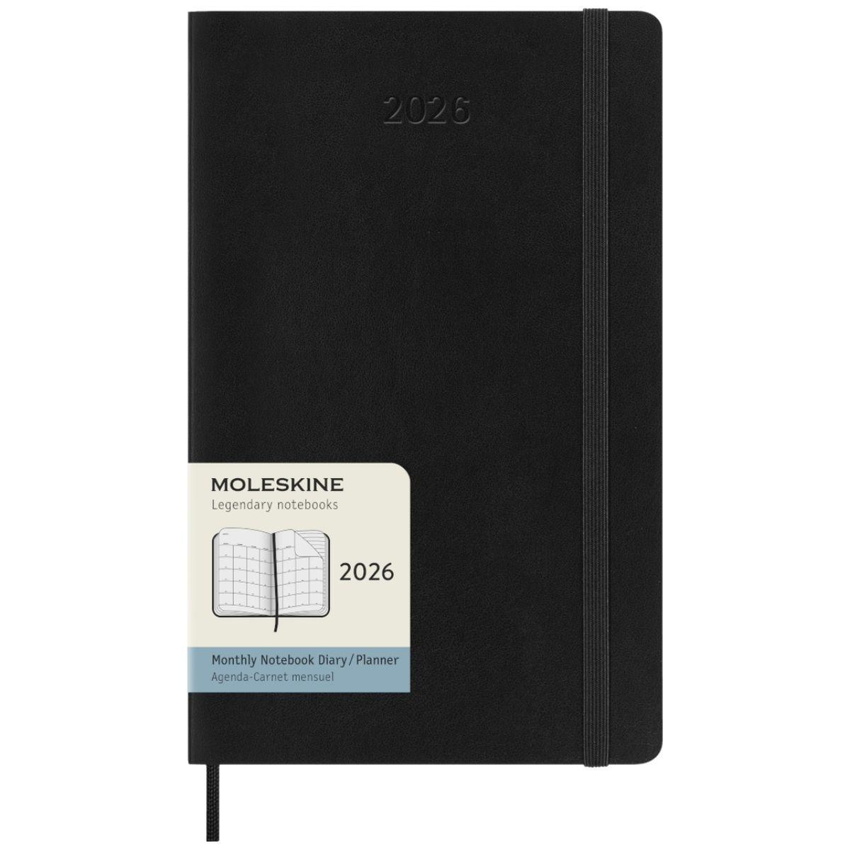 Agenda Moleskine 2026 - Mensual - Tapa blanda - Large - Negro-2