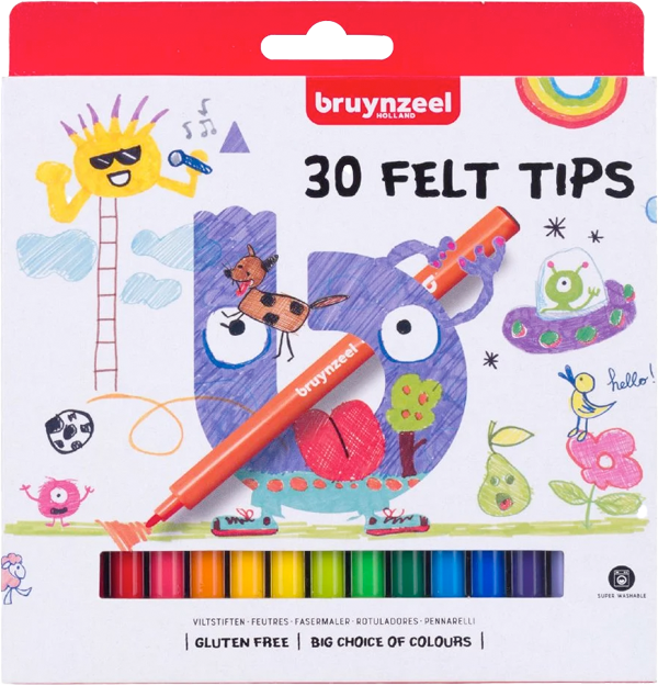 Marcadores Felt-Tip Niños Bruynzeel Set 30-0