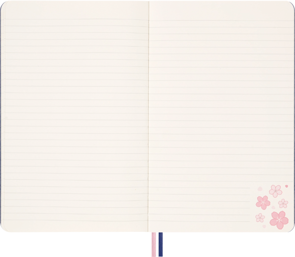 Cuaderno Sakura - Tapa dura - Large - Azul - De rayas-7