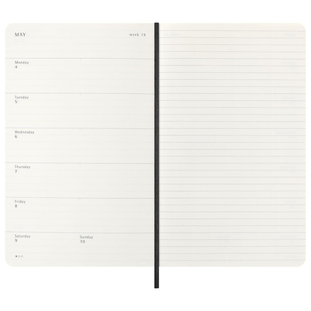 Agenda Moleskine 2026 - Semanal - Tapa dura - XL - Negra-1