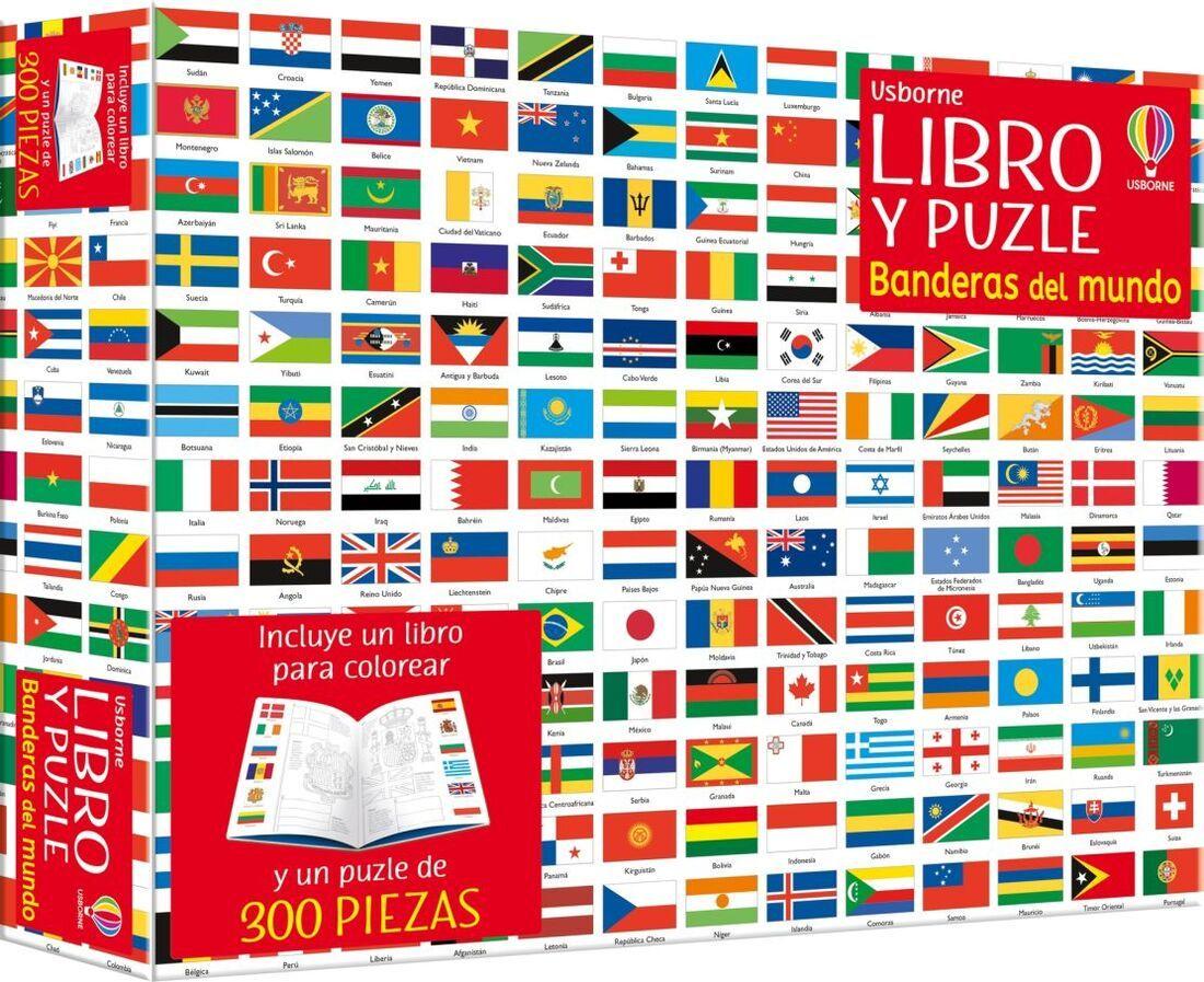 Libro y puzzle. Banderas del mundo (300 piezas)-0