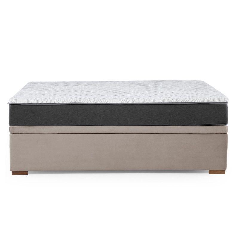 Cama Funcional Boxet 2 Plazas Base Dividida Colchon Resortes New Top Funda Lavable Beige-7