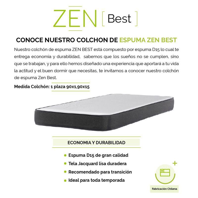 Camarote Desmontable Zen + Colchon Espuma 1 Plaza Madera-3