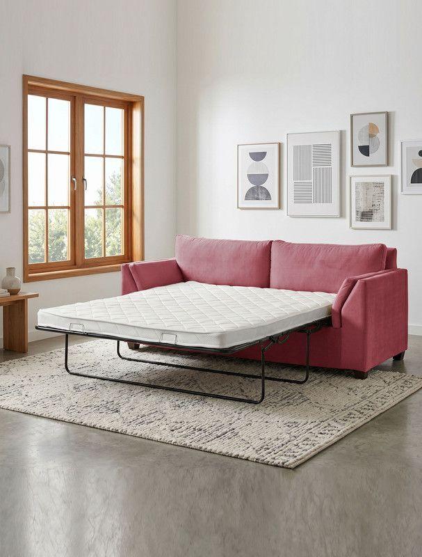 Sofá Cama Milan 2PL Tela Velvet Con Asiento de Resortes Pocket-0