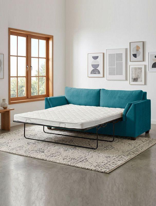 Sofá Cama Milan 2PL Tela Velvet Con Asiento de Resortes Pocket-0