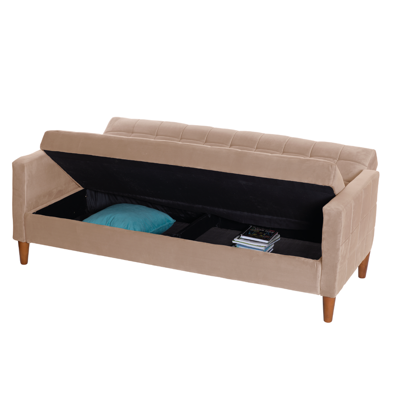 FUTON GENOVA  TELA VELVET BEIGE-6